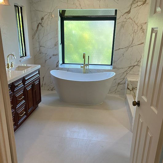 Elegant Kitchen & Bathroom | White Bathroom Project - June 2022